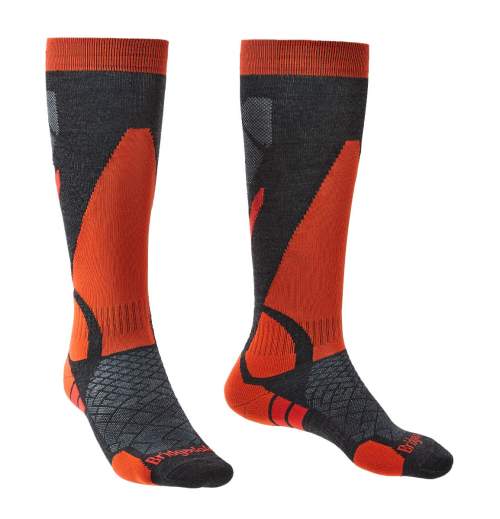 Pánské ponožky Bridgedale Ski Lightweight graphite/orange/135 M (6-8,5 UK)
