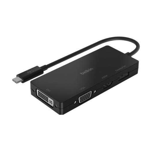 Belkin USB-C video adaptér na HDMI, VGA, DVI, DisplayPort, černá