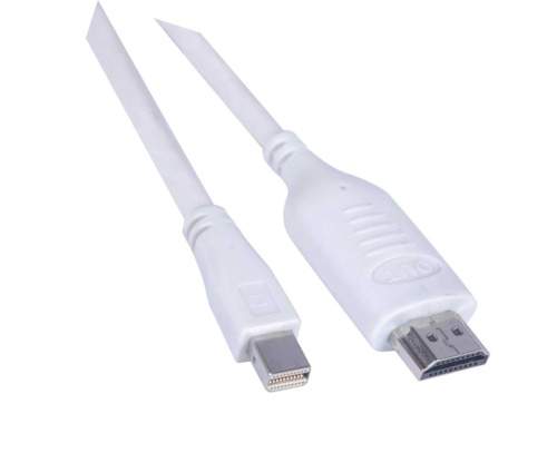 PremiumCord kabel miniDP - HDMI M/M 1m, bílá - kportadmk01-01