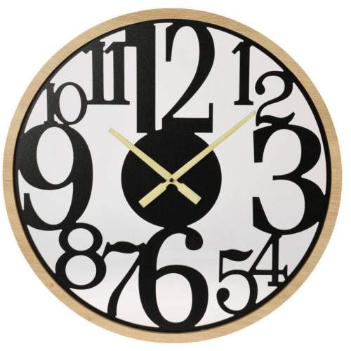 Nástěnné hodiny dřevo a kov 60 cm
