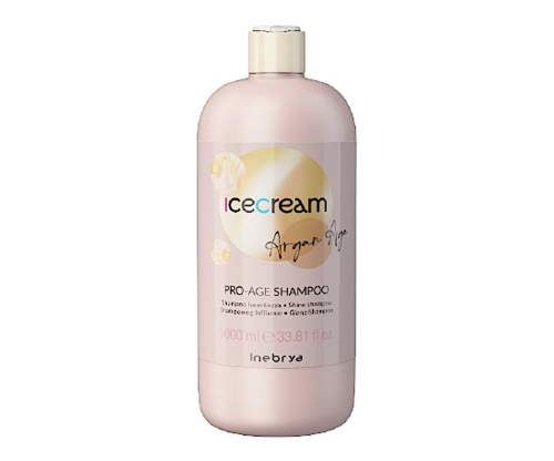 Inebrya Ice Cream Argan Age Pro-Age Shampoo šampon na bázi arganového oleje pro zářivý lesk vlasů 1000 ml