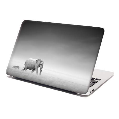 Samolepka na notebook SABLIO - Slon a zebra 29x20 cm
