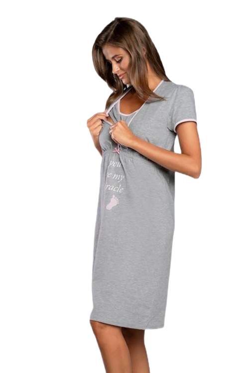 Těhotenská noční košile Italian Fashion Carlina kr.r. žíhaná/růžová s
