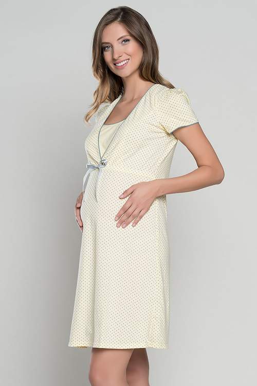Těhotenská noční košile Italian Fashion Felicita žlutá m