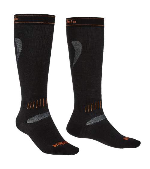 Ponožky Bridgedale Ski Ultra Fit black/orange/009 M (6-8,5 UK)