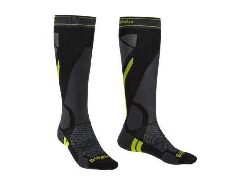Pánské ponožky Bridgedale Ski Lightweight black/lime/137 XL (12+ UK)