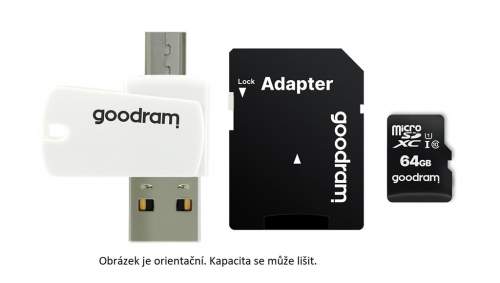 Paměťová karta micro SD GOODRAM 128GB Class 10 Blistr + adapter, card reader