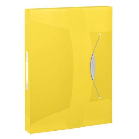 Box na dokumenty ESSELTE VIVIDA A4 s gumičkou, transparentní žlutá