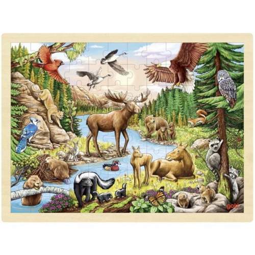 Dřevěné puzzle Divoká příroda Severní Ameriky 96 dílků