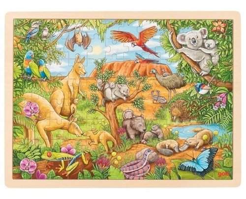 Dřevěné puzzle Australská zvířata 96 dílků