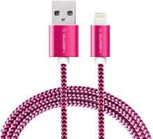 Kabel GoGEN USB / lightning, 1m, opletený - fialový