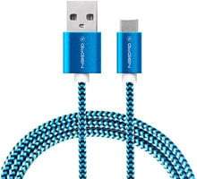 Kabel GoGEN USB / USB-C, 1m, opletený - modrý