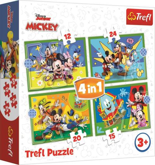 TREFL Puzzle Mickeyho klubík: S přáteli 4v1 (12,15,20,24 dílků)