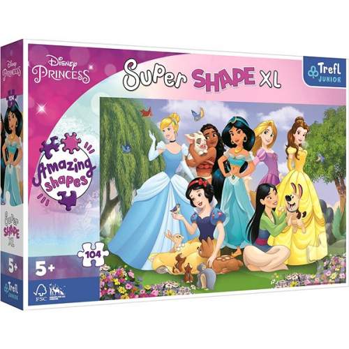 TREFL Puzzle Super Shape XL Disney princezny: V zahradě 104 dílků