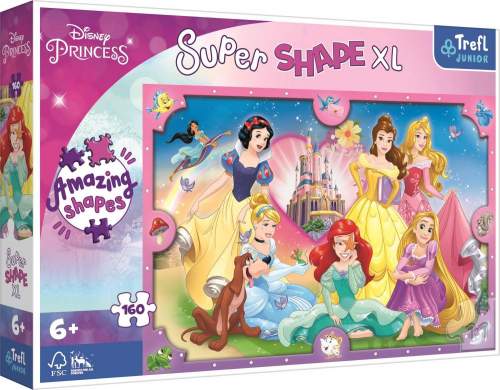 TREFL Puzzle Super Shape XL Disney princezny: Růžový svět 160 dílků