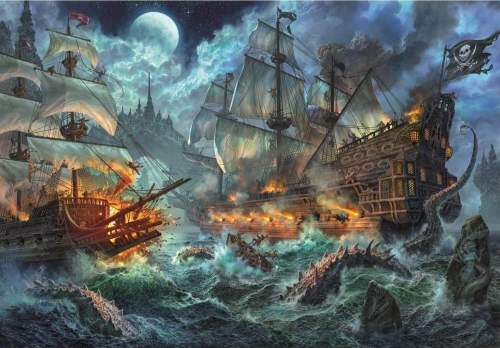 CLEMENTONI Puzzle Pirátská bitva 6000 dílků