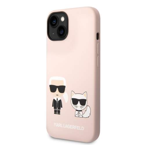 Karl Lagerfeld and Choupette Liquid Silicone pro iPhone 14 Plus Pink
