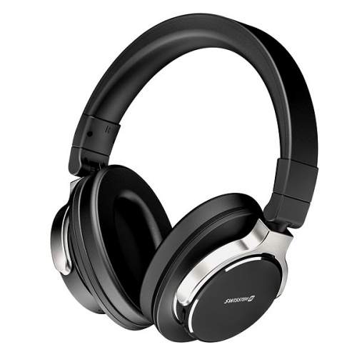 Bezdrátová sluchátka Swissten Jumbo Bluetooth stereo sluchátka černá