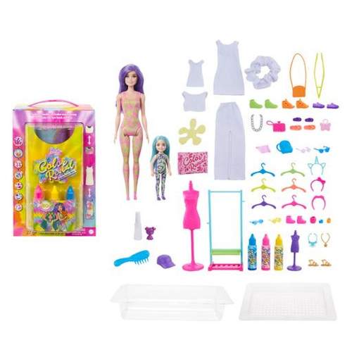 Panenka Barbie Color Reveal Neonová Batika Dárkový Set