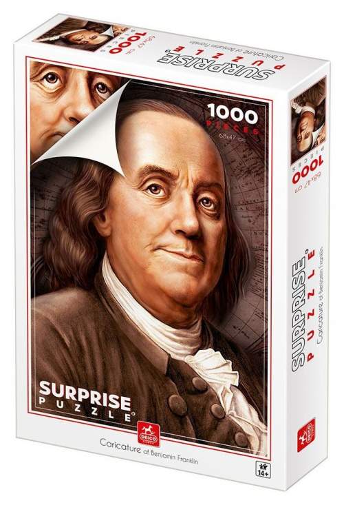 DEICO Surprise puzzle Karikatura Benjamina Franklina 1000 dílků