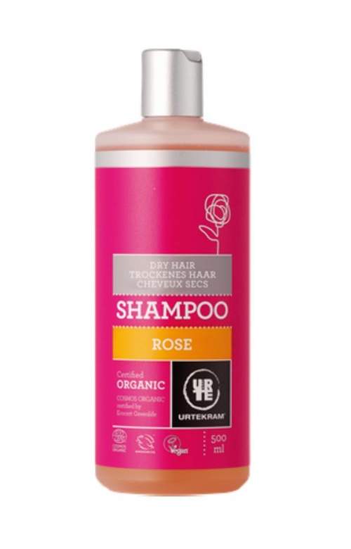 URTEKRAM Šampon růžový BIO pro suché vlasy 500 ml