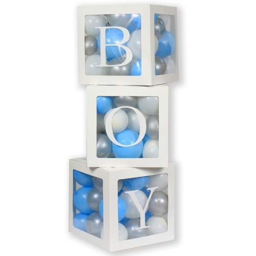 Dekorační krabice na balónky BOY 3 ks
