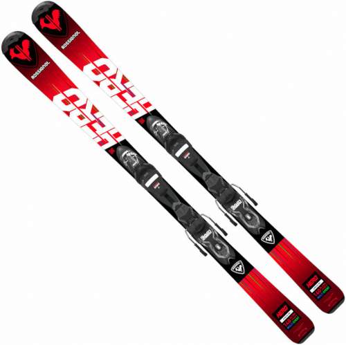 Rossignol HERO JR + JR XPRESS 7 GW B83 Juniorské sjezdové lyže, červená, velikost 140