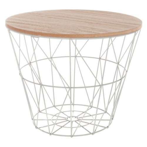 Atmosphera Konferenční stolek ze dřeva a kovu, praktický design obývací pokoj stůl