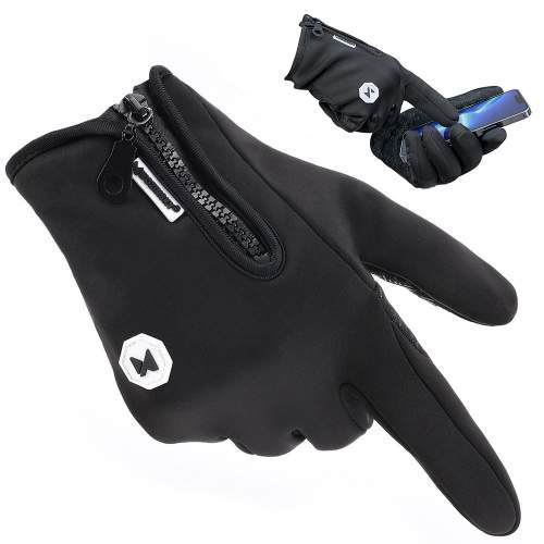 MG Sport voděodolné zimní rukavice pro ovládání dotykového displeje, černé (WTG1BK)