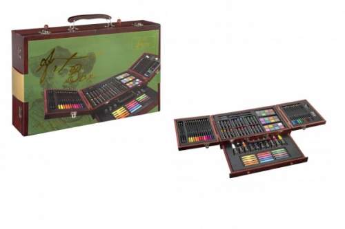 SMT Creatoys Sada na malování - Art box kreativní sada 103ks v dřevěném kufříku ve fólii 38x26x9cm