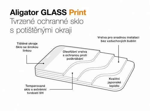 Aligator GLASS PRINT Honor X8 5G černá