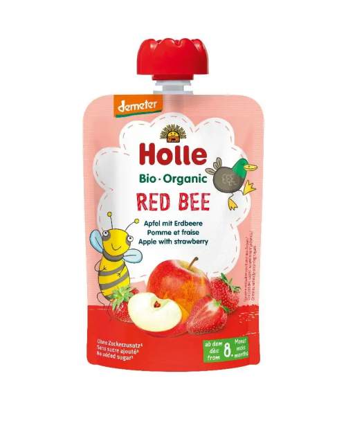 HOLLE Red Bee BIO jablko jahody 6 × 100 g