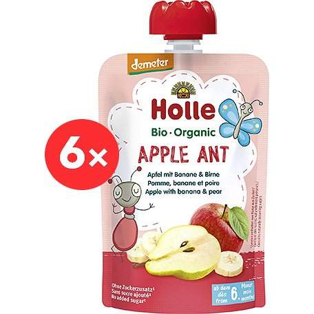 HOLLE Apple Ant BIO jablko banán hruška 6 × 100 g
