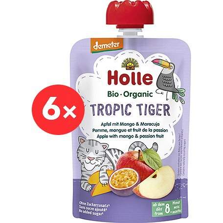 HOLLE Tropic Tiger BIO jablko mango a maracuja 6 × 100 g