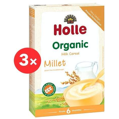 HOLLE BIO Jahelná Mléčná kaše 3 × 250 g