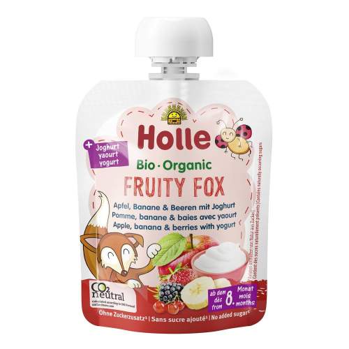 HOLLE Fruity fox bio dětské ovocné pyré s jogurtem 5 × 85 g