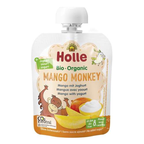 HOLLE Mango monkey bio dětské ovocné pyré s jogurtem 5 × 85 g