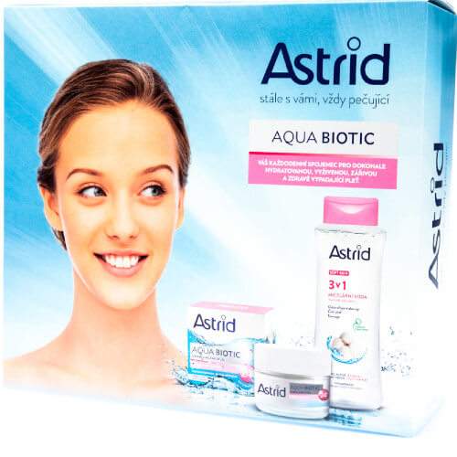 Astrid Aqua Biotic denní a noční krém pro suchou a citlivou pleť 50 ml + Soft Skin 3v1 micelární voda 400 ml dárková sada