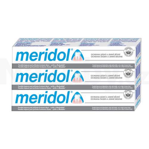 Meridol® ochrana dásní a jemné bělení zubní pasta 3 x 75 ml