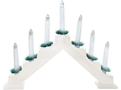 Svícen vánoční el. 7 svíček, jehlan bílý