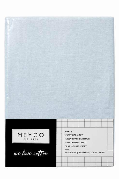 Meyco Prostěradlo Jersey 2-pack 60 x 120 cm světle modré