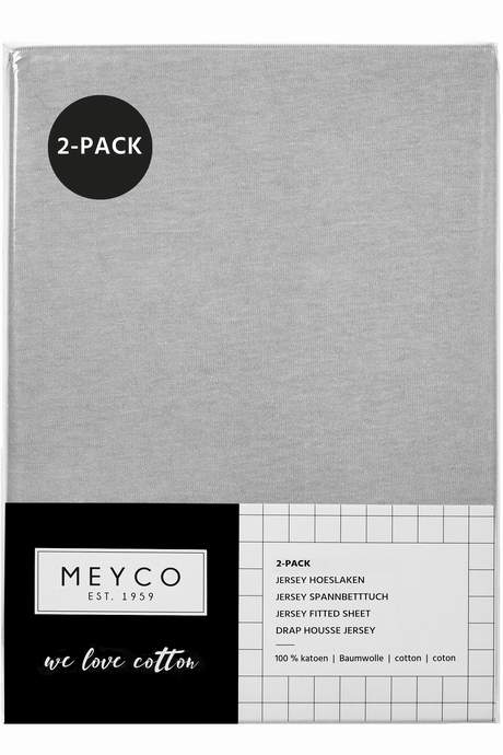 Meyco prostěradlo Jersey 2 ks. 60 x 120 cm světle šedé