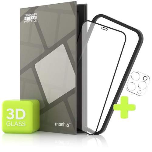 Tempered Glass Protector pro iPhone 12 Pro Max, 3D + sklo na kameru + instalační rámeček (Case Frien TGR-AI12PMF-BL