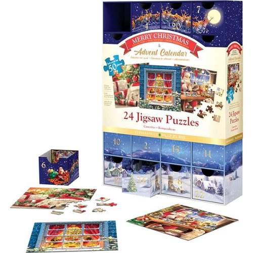 EUROGRAPHICS Puzzle Adventní kalendář: Veselé Vánoce 24x50 dílků