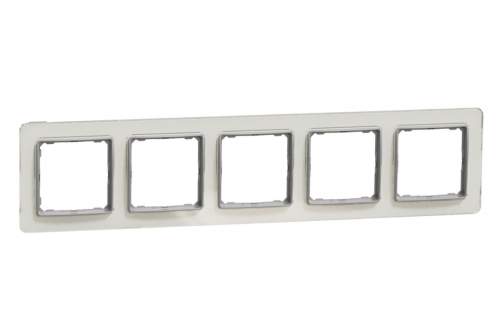 Schneider Electric Sedna Elements pětirámeček bílé sklo SDD360805