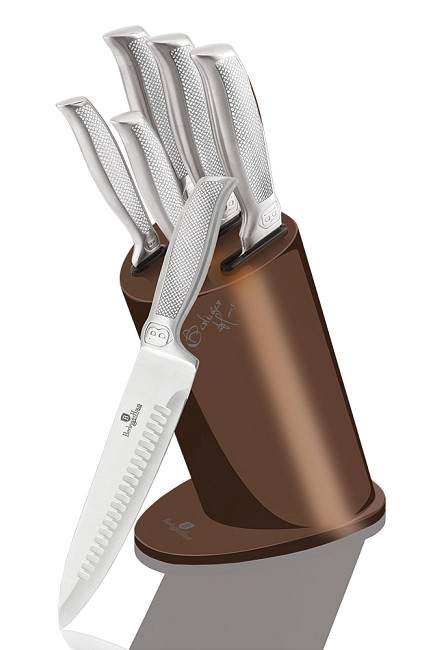 BERLINGERHAUS Sada nožů ve stojanu nerez Rosegold Metallic Line 6 ks BH-2272