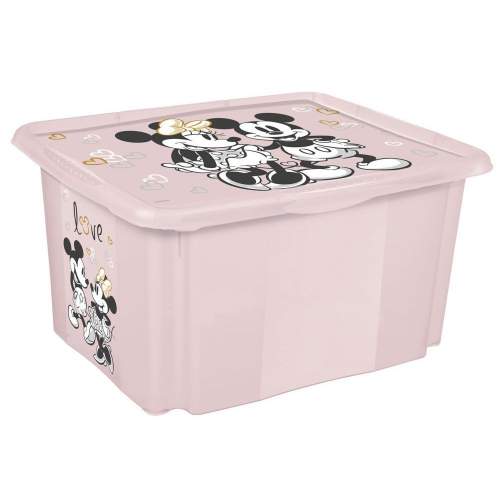 Keeeper úložný box s víkem Minnie růžová 45 l