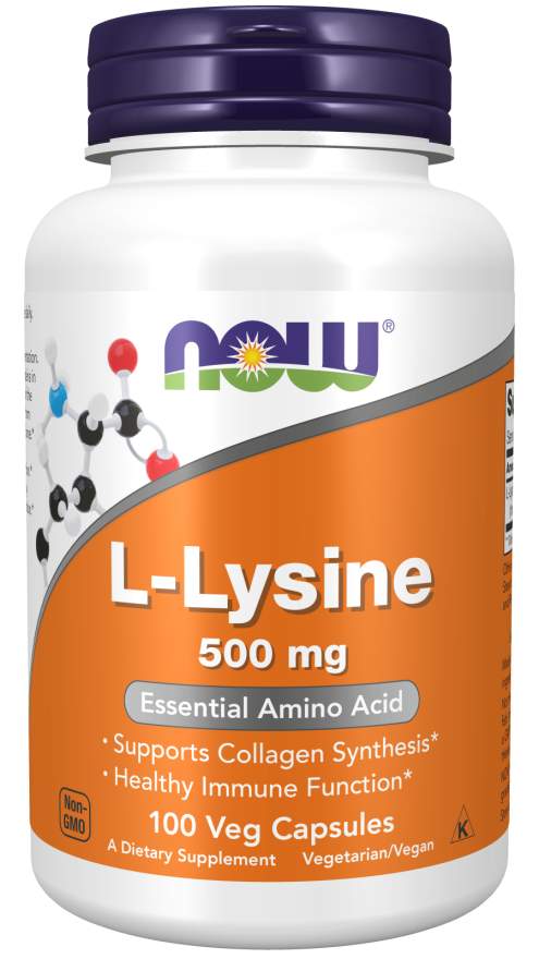 NOW Foods NOW L-Lysin, 500 mg x 100 rostlinných kapslí