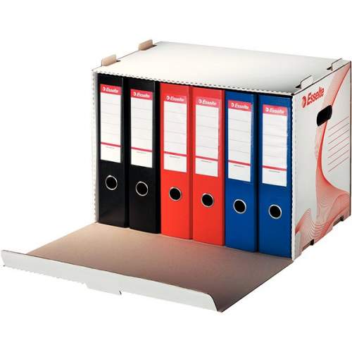 Esselte Archivační krabice na pořadače - stohovatelná, 52,5 x 33,8 x 30,6 cm, bílá