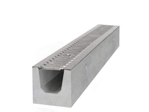 Gutta betonový žlab A15 s pozinkovanou mříží H160 d. 1000 x š. 130 x v. 160 mm